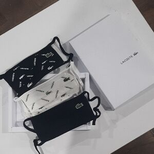 Lacoste Black and Cream Face Masks Trio